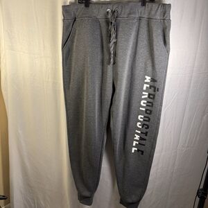 Aeropostale Gray Jogger Sweatpants Logo Graphic Drawstring Men’s 2XL Athletic